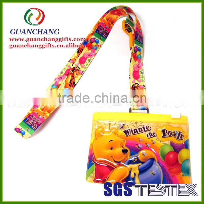 PVC badge holder lanyard,id card holder,document holder