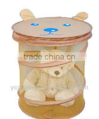 mesh pop up dirty laundry cartoon bag ,PE laundry bag, nelon laundry bag