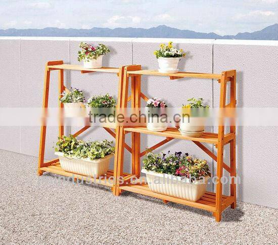 Wood Flower Pot Rack with FSC Certificate