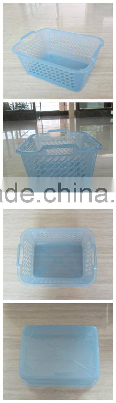 2015new square plastic storage basket with handle