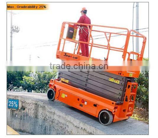 CE ISO electric scissor lift walking aerial work platform Jeakue JK01240