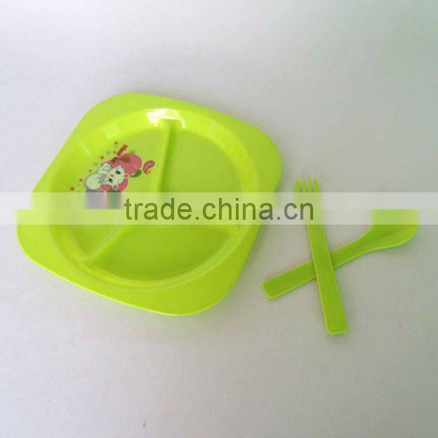 5pcs square plate plastic picnic set