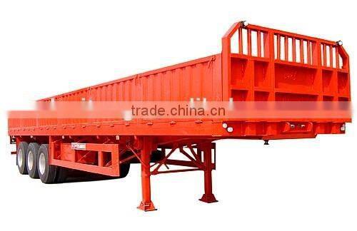 13 meter Detachable Wall Sidewall Trailer, dropside trailer, Tri-axle flatbed sidewall semi trailer