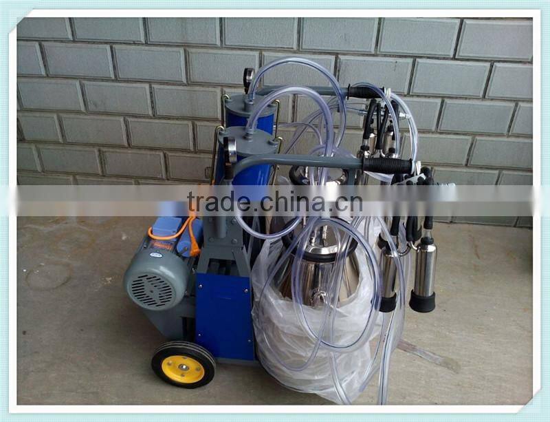 Mobile Cow Milker with Two Sets of Milk Cluster