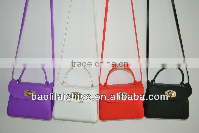 12colors stock!!! Fashion silicone rubber handbag for lady