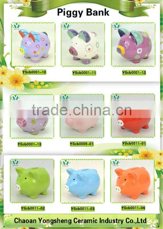 Ceramic money collection box with pig design