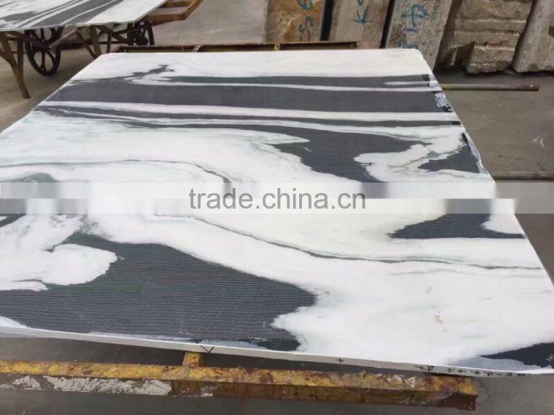 Polished panda white marble slabs