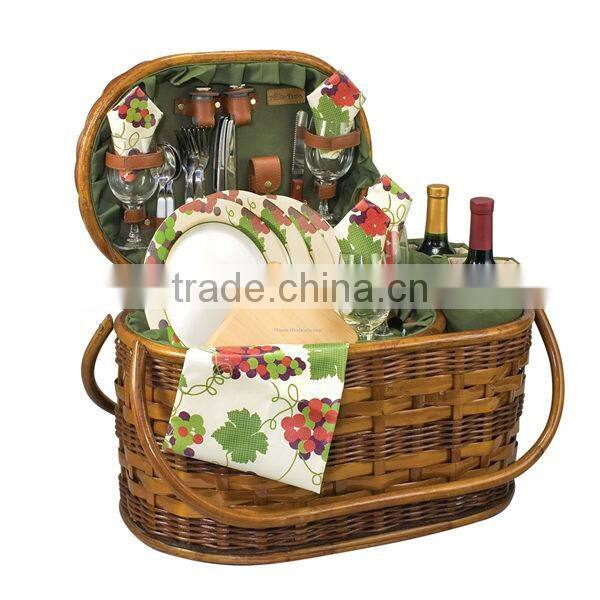 100%handmade natural exquisite empty picnic baskets,wicker picnic basket wholesale