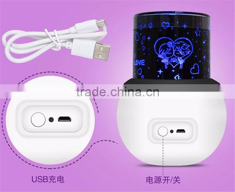 Charging projection lamp Star projection lamp Multifunctional emotion projection lamp LED romantic cartoon projector