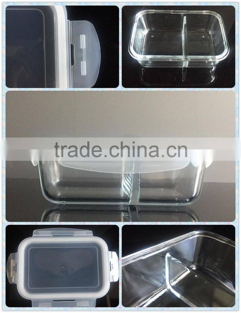 Hi-borosilicate square indian glass lunch box with lock