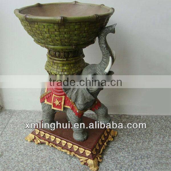 Cute Indian Style Polyresin Garden Elephant Planter For Sale