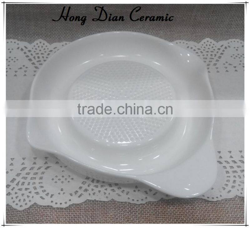 food contact safe ceramic round plate for grinding,lemon squeezer,ceramic barbecue plate dishes,ceramic plate for barbecue