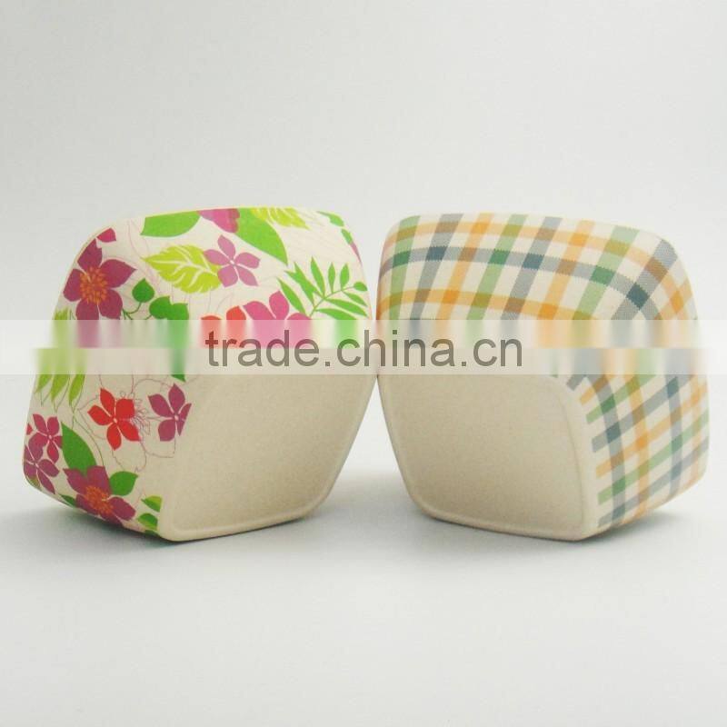 Anui Green making large bamboo fibre tableware bowls with gift pack, western dinnerware bowls and spoons set