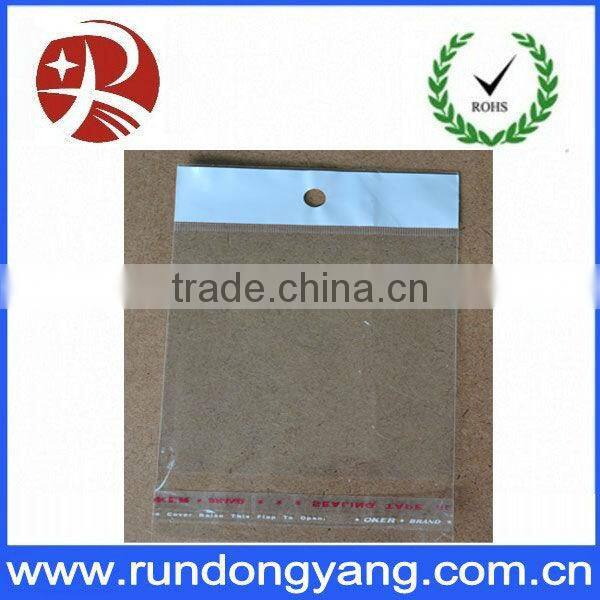 plastic resealable header opp self-adhesive bag