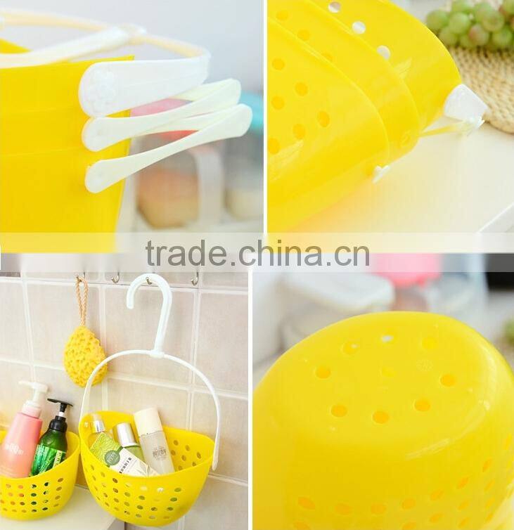 Wholesale Stock Colorful 360 Degree Rotatable Plastic Bathroom Kitchen Hanging Storage Baskets