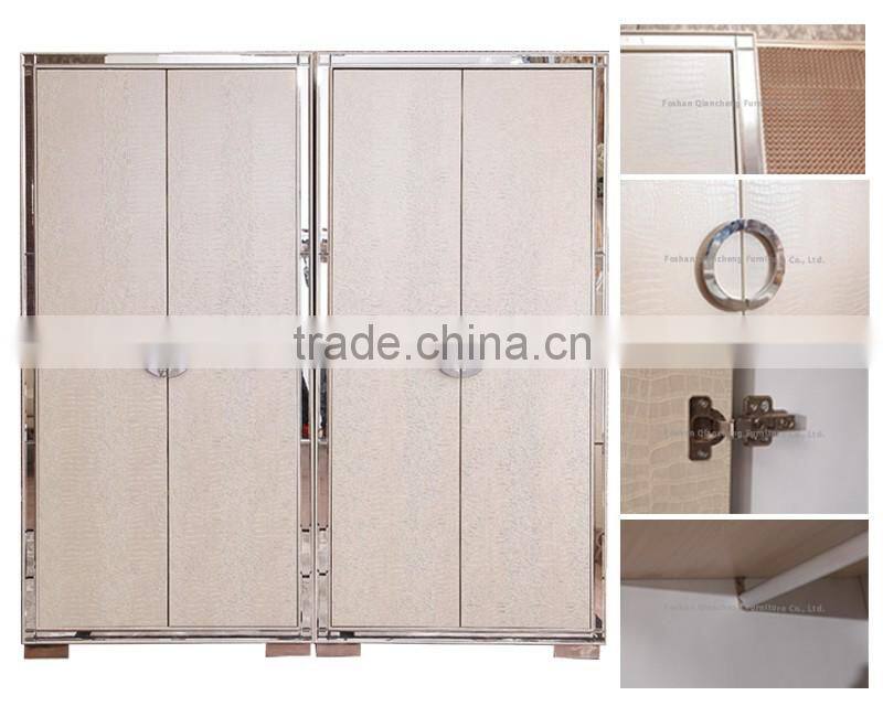 European style bed room Popular steel wardrode cabinet for bedroom