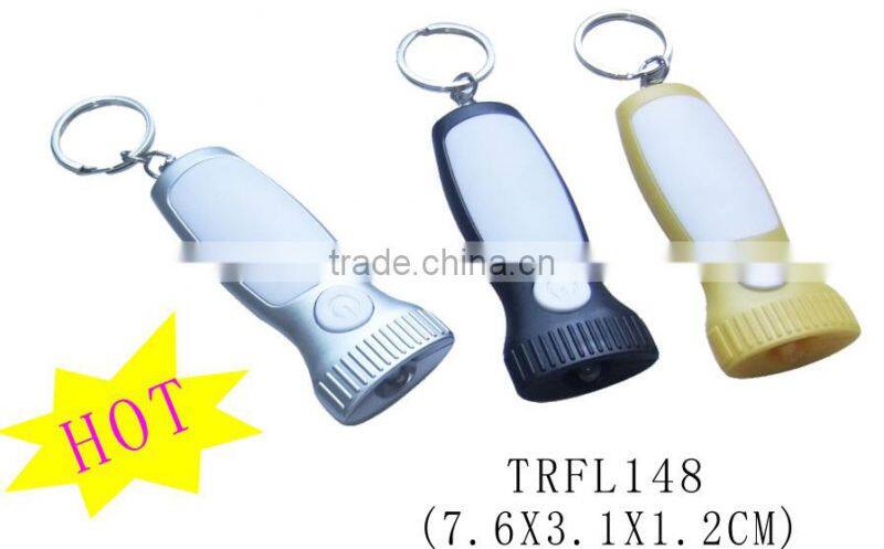 Promotional plastic mini LED torch light keychain light