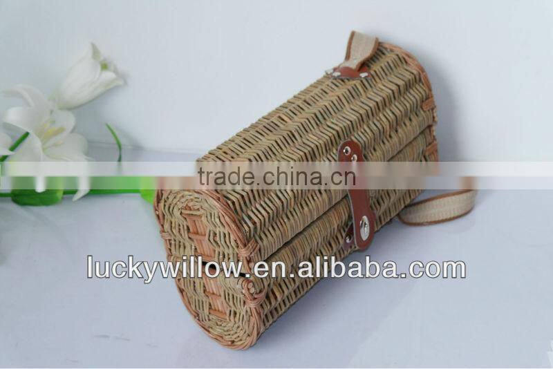 portable antique wicker wash wine bottle insulated carrying basket with handle