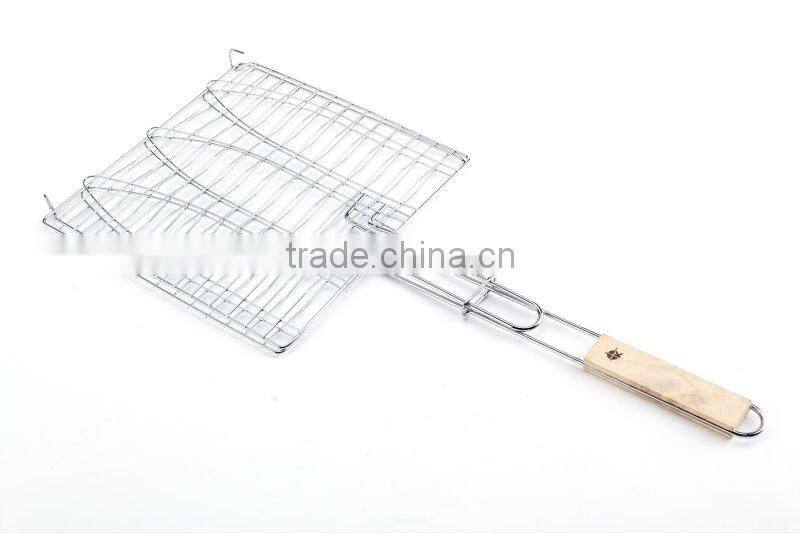 BBQ three fish wire grill with chrome plate