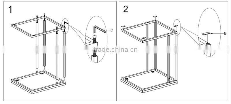 2015 New design KD metal base side table , computer side table