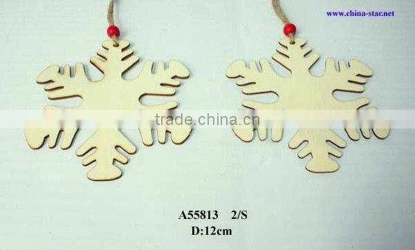 wood hanging snowflake decoration