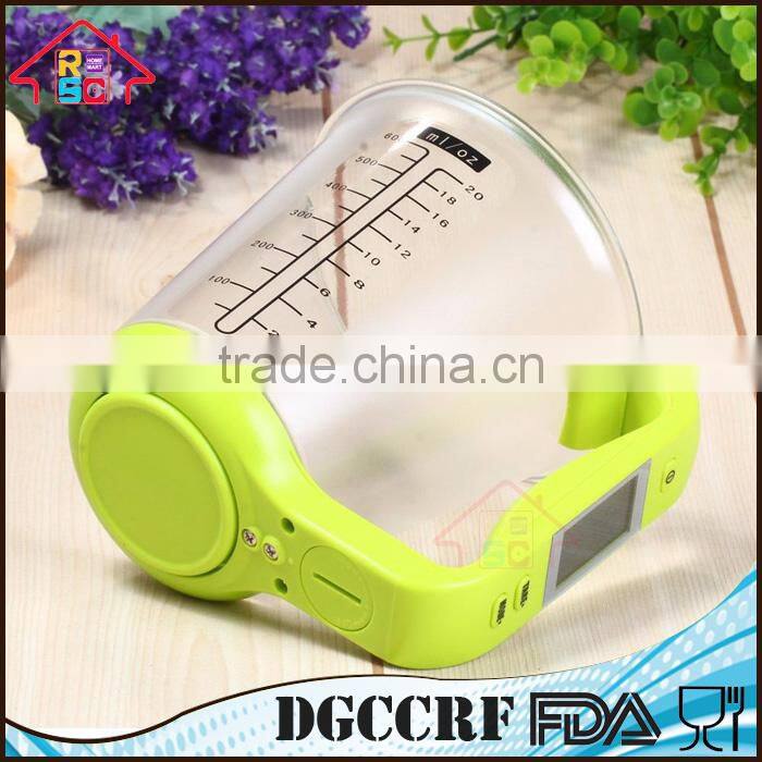 Reliable Factory Electronic Digital Kitchen Plastic Measuring Cup Scale with LCD Display
