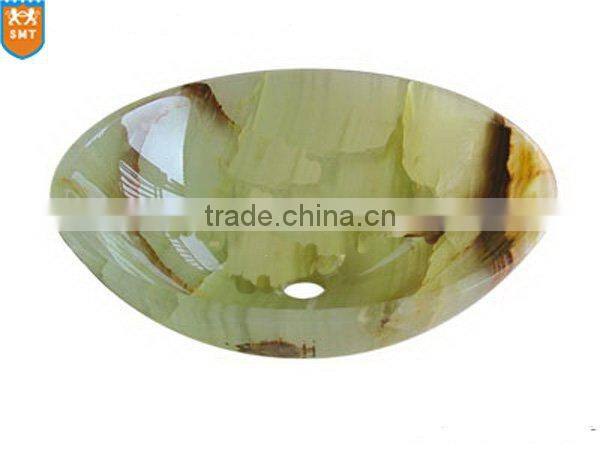 Dark emperador marble round basin,hair washing basin for garden