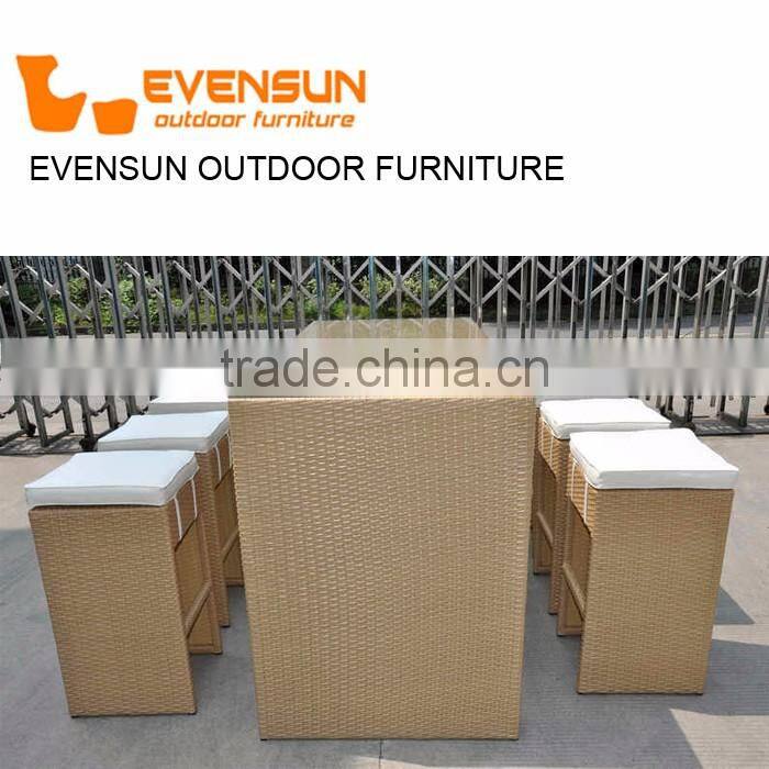 China EVENSUN manufacturer Outdoor furniture rattan wicker Garden bar stools