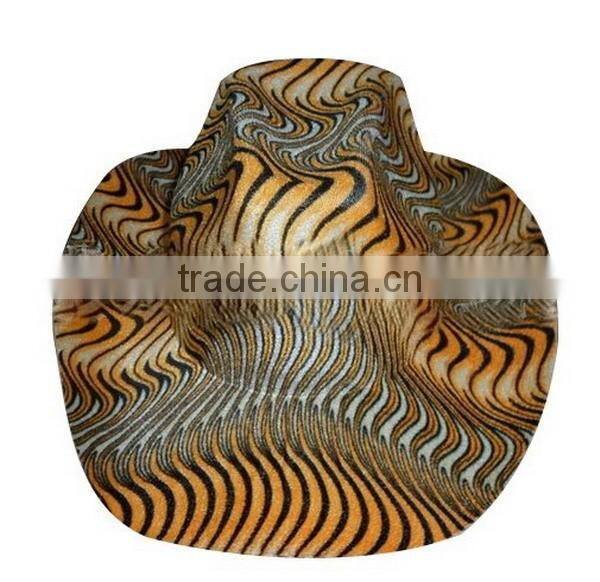 Charming products custom cowboy style gentlemen women's fitted felt hat wholesale with leopard on sale made in china