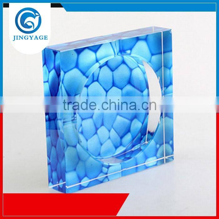 Jingyage top quality the water cube design crystal ashtray gift square big crystal cigar ashtray promotion ashtray crystal