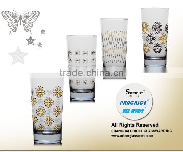 10oz 12oz christmas snow color prinitng drinking glass water glass cup juice cup