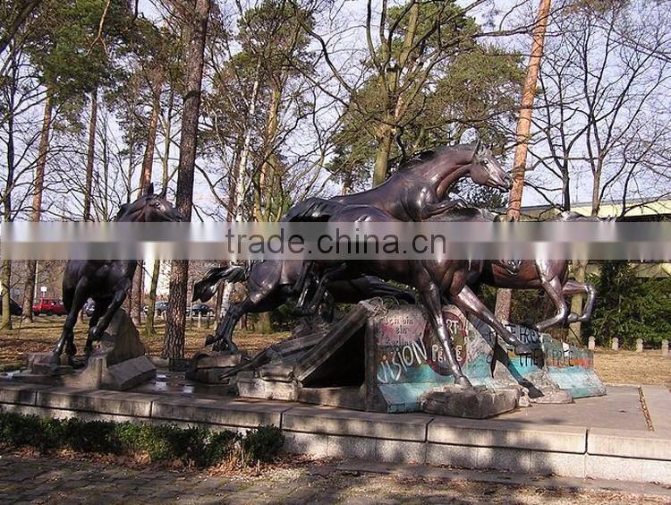 animal metal bronze garden life size bronze running horse sculpture