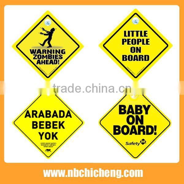 Plastic Safety Warning sign board with Suction Cup