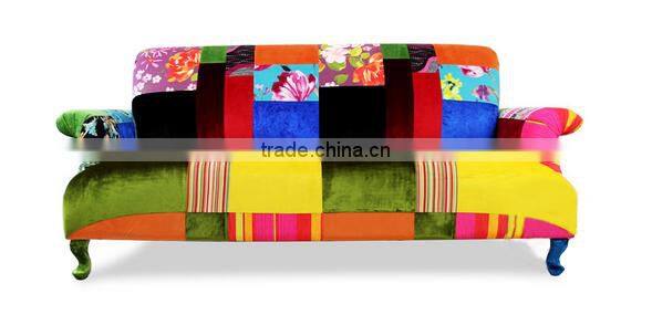 Classic Elegant Spanish Style Sharp Contrast Patchwork Three Sear Sofa BF11-0624a-02