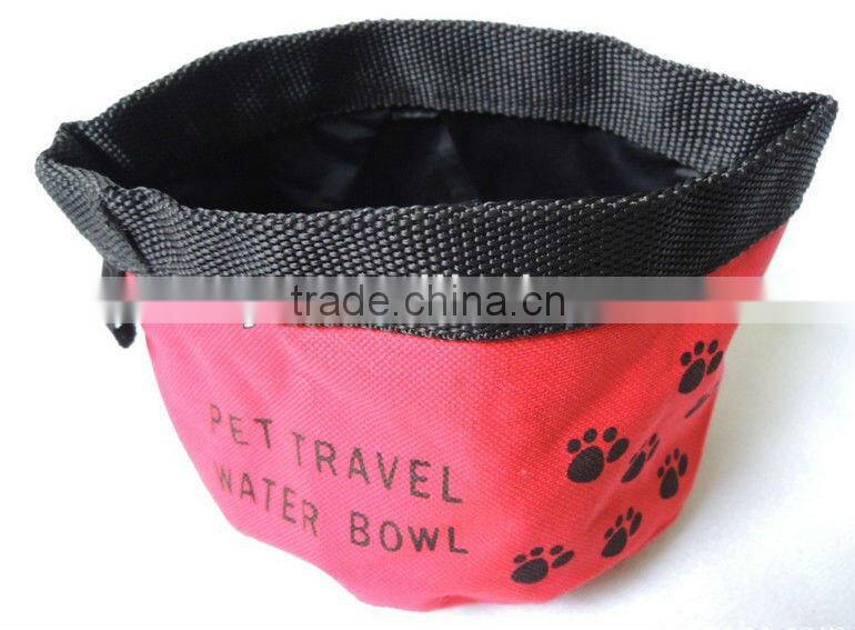 Folding Waterproof Nylon Pet Travel water Bowl