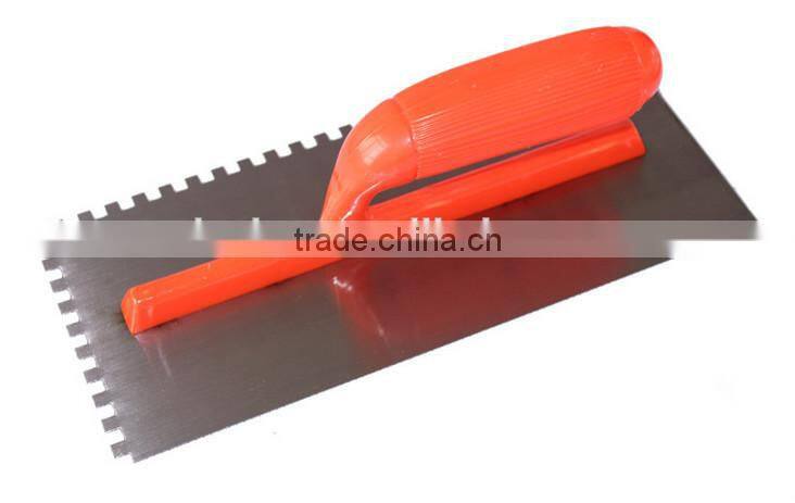 Notched Plastering trowel / Putty knife with Plastic handle