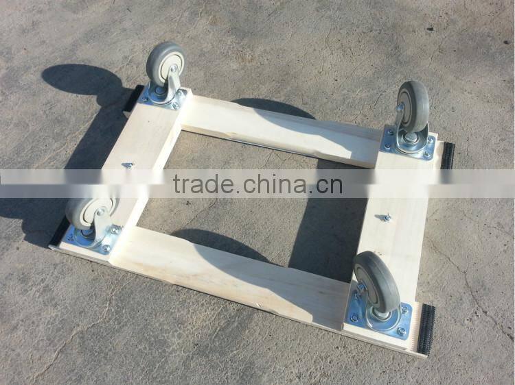 four caster wheel wooden tool cart machines moving carrier