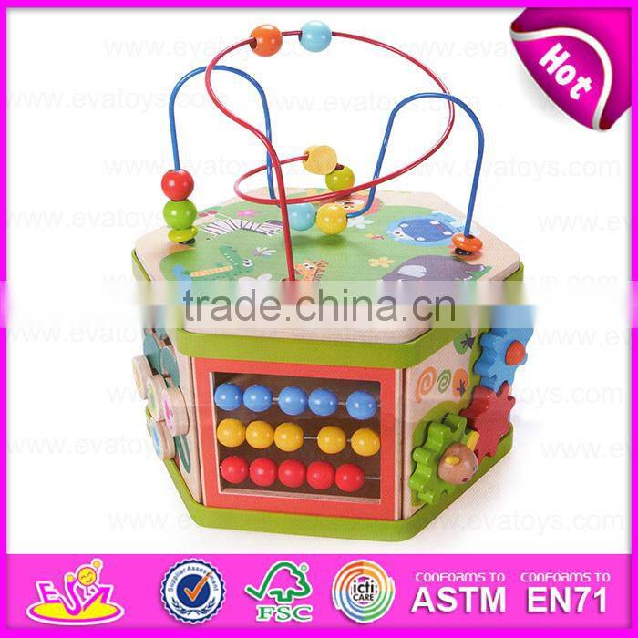 2015 New and popular wooden knock toy,DIY toy wooden table theatre and a hammer story,Role play toy view theatre table W10D102