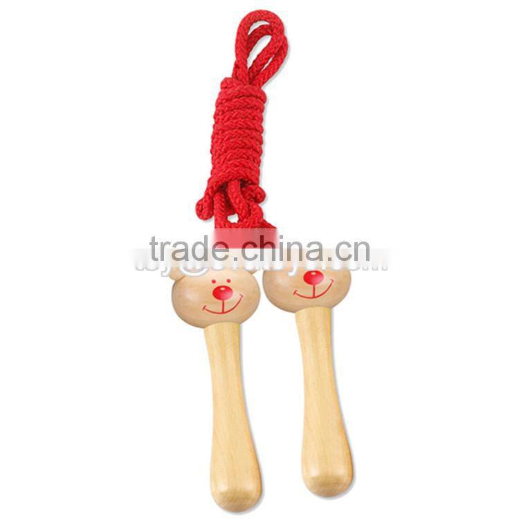 Wholesale cheap cartoon wooden multi-functional skipping jump rope for kids W01A120-S