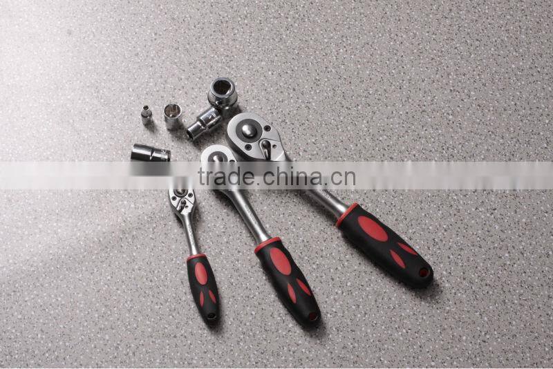 ratchet handle, 24T or 45T, curved handle with pear-type handle, 40cr+crmo material, PP+TRP handle, good quality ratchet handle