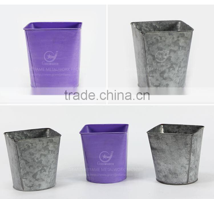 Garden galvanized or iron flowers for pots for garden metal planters