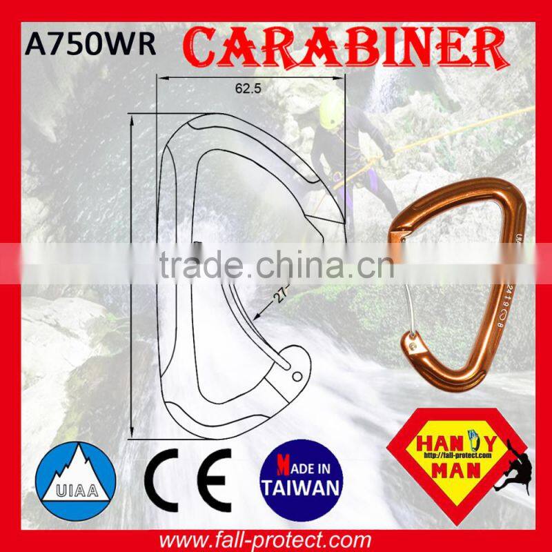 CE+UIAA Certificate Mountain Climbing Aluminum Carabiner With 24KN