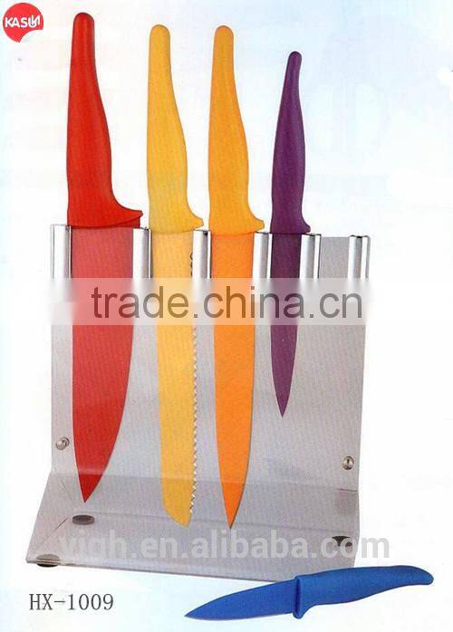 HX-1011 America hot sale 6pcs chef knife sets non stick painting