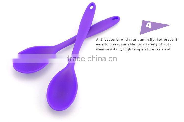 Integrated Seamless Design Purple Color Silicone Rice Spoon