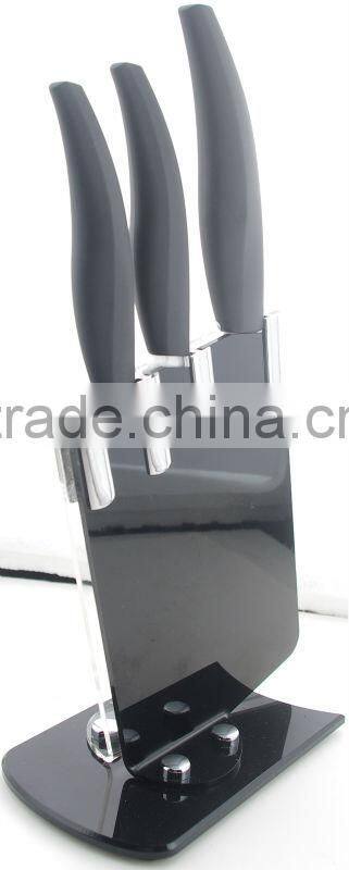 4pcs ceramic knife set with acrylic block