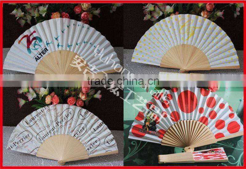 Customized wood fabric fan
