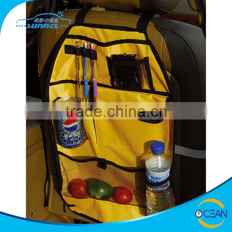 Yellow Color Car Seat Organizer , Seatback Tidy Bag for Baby and Kids