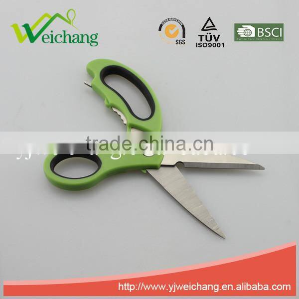 WCA902 Soft grip Scissors Heavy Duty Checkered Chef Multifunction Kitchen Scissors Shears