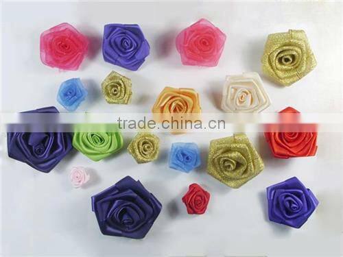 Colorful handmade organza flowers