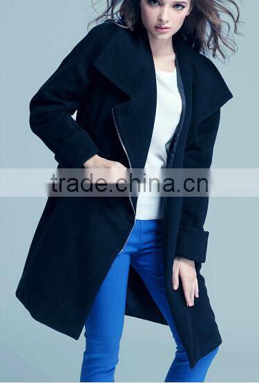 latest ladies quality overcoat jasper wool/polyester factory wholesale woman coat